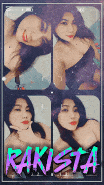 a collage of pictures of a woman with the name rakista