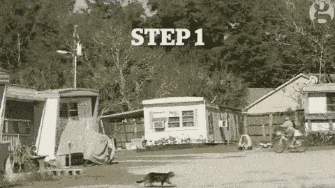 Three Steps To A Scuzzy Trailer Park GIF