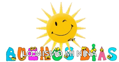 a picture of a sun with a smiley face and the words buenos dias