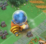 a screenshot of a video game with a blue object in the middle of it