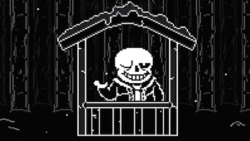 a pixel art of a skeleton standing next to a girl and a skeleton head