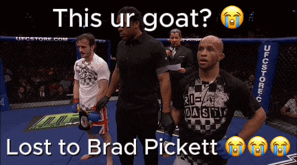 a picture of a ufc fighter with the caption this ur goat