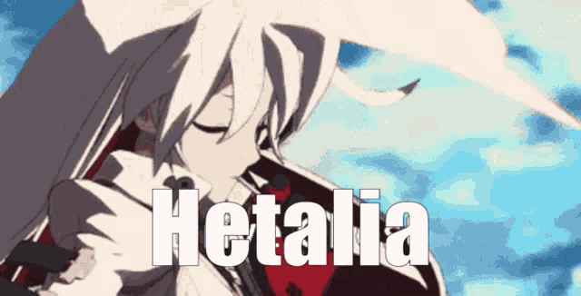 a cartoon character with the word hetalia written on it
