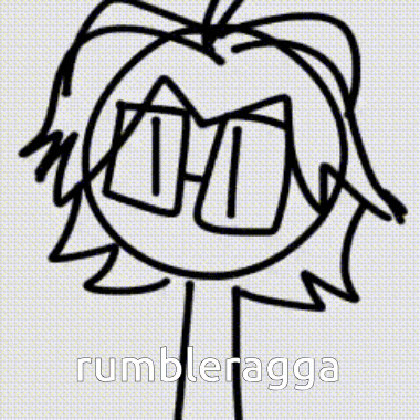 a black and white drawing of a person with the words " crumbleragga " written below it