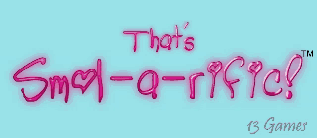 a blue background with pink writing that says that 's small-a-rific