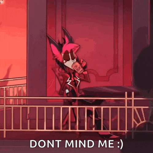a cartoon character is sitting on a balcony holding a cup of coffee and says `` dont mind me '' .
