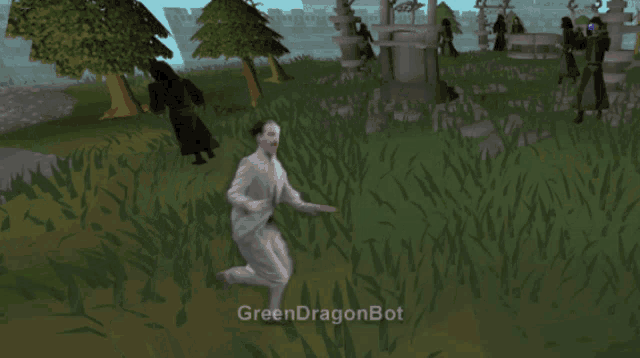 a screenshot of a video game with the words greendragonbot on the bottom right