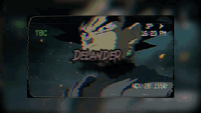 a picture of a person with the word delander written on it