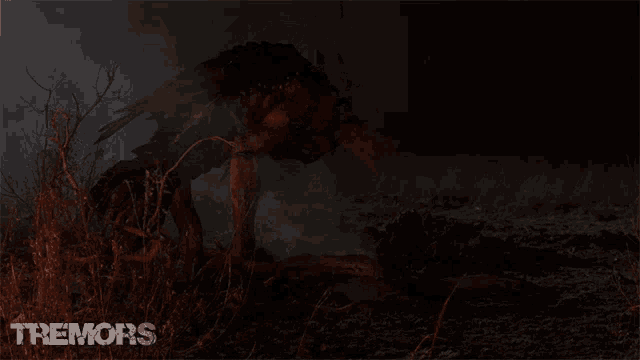 a picture of a monster with the word tremors on the bottom
