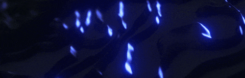 a dark background with blue lights coming out of it .