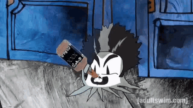 a cartoon of a man smoking a cigarette with adultswim.com in the corner