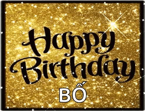 a gold background with the words happy birthday bo in white letters