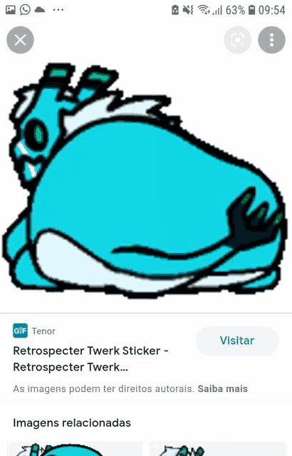 a screenshot of a sticker that says retrospecter twerk on the bottom