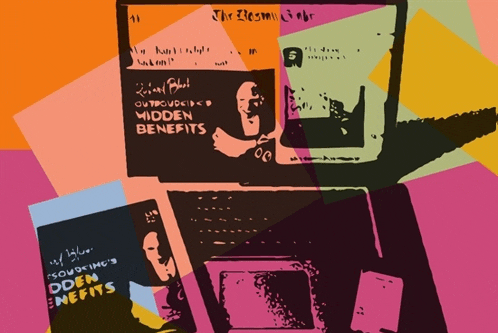 a book called hidden benefits sits on a laptop