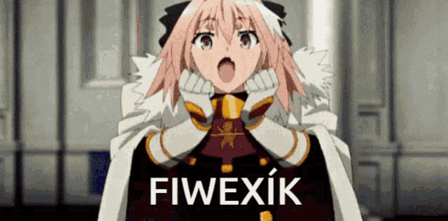a cartoon character with the word fiwexik written on the bottom