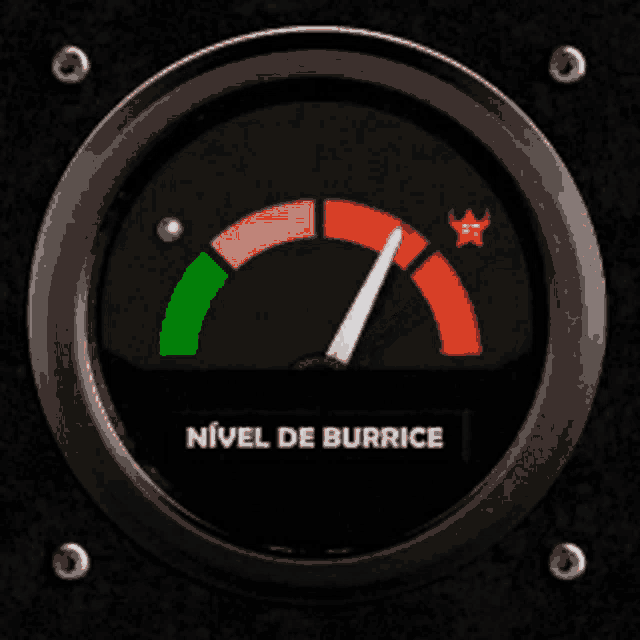 a gauge that says nivel de burrice on the front