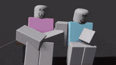 two roblox characters are sitting next to each other with the number 33 on their heads