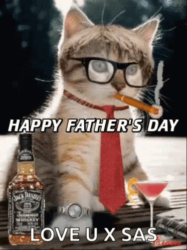 Happy Fathers Day Cat GIF - Happy Fathers Day Cat Old Fashioned GIFs