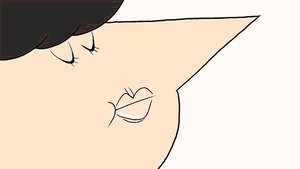 a close up of a cartoon character 's mouth with a very large smile