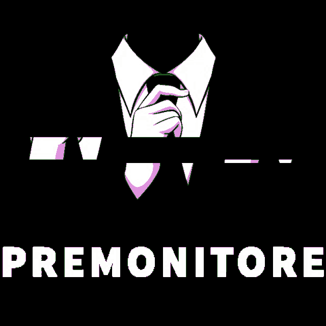 a black background with a green and white tie and the word premonitore