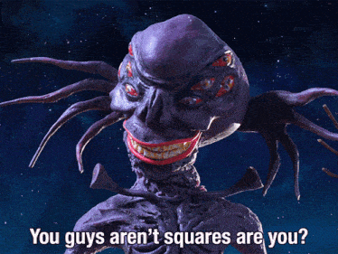 a picture of a monster with the words you guys aren 't squares are you on the bottom