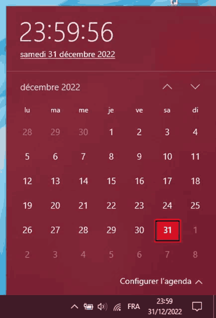 a calendar shows the date as december 31