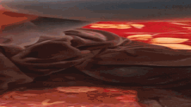 a close up of a person laying on a blanket