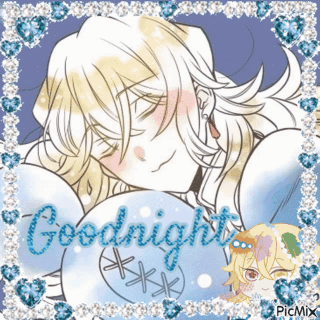 a picture of a girl sleeping with the words goodnight on it