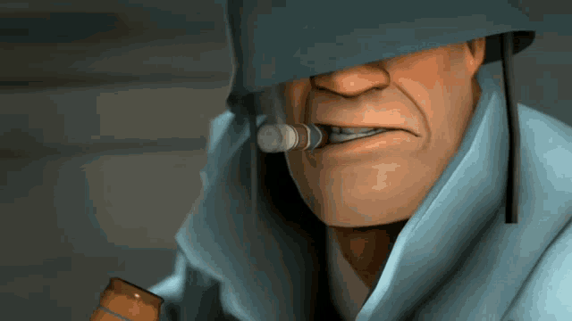 a cartoon character is smoking a cigar and drinking from a bottle