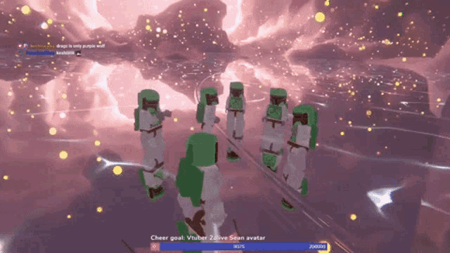 a screenshot of a video game shows a cheer goal