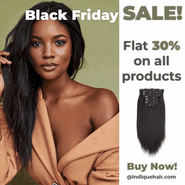 a black friday sale advertisement with a model