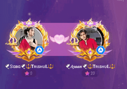a picture of a man and a woman with the names saba trishul and ayaan trishul on the bottom
