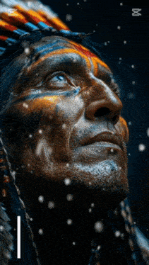 a close up of a man 's face with the letter m on the bottom right