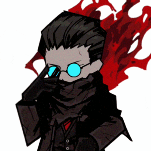 a drawing of a man with glasses and a scarf