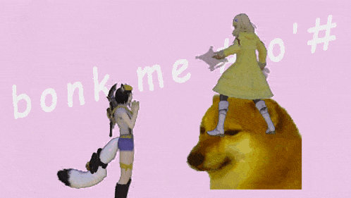 a pink background with the word bonk written in white