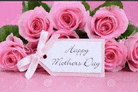 a bunch of pink roses with a tag that says happy mother 's day
