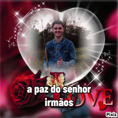 a picture of a man in a heart with the words " a paz do senhor irmaos "
