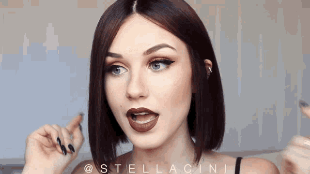 Stella Cini Long Nails GIF - Stella Cini Long Nails Black Nails GIFs