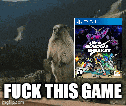 a squirrel is standing next to a new gundam breaker game