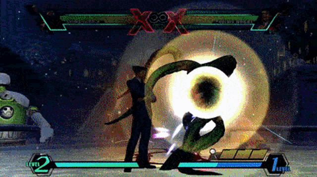 a video game is being played on a level 2 and 1 screen