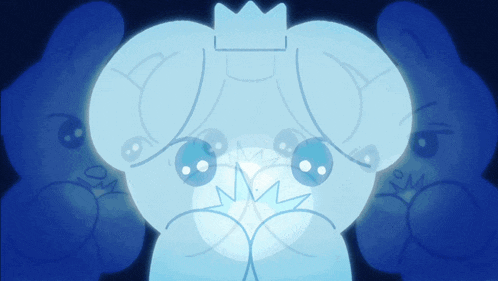 a teddy bear with a crown on its head is surrounded by two other teddy bears