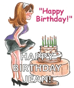 a woman is standing in front of a birthday cake with candles on it .