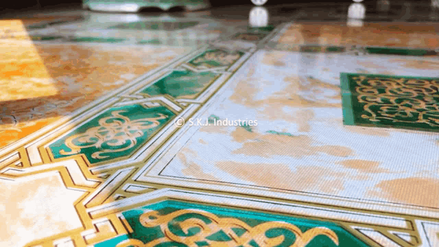 a picture of a tile floor taken by skl industries