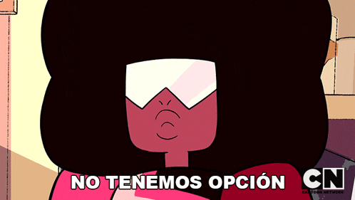 a cartoon character with the words no tenemos opcion written on the bottom
