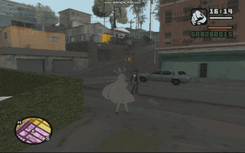 a video game screen shows the time as 16:16 and the amount of money as $ 00260015
