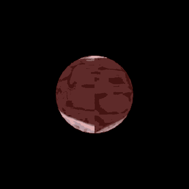 a sphere with a black background and a smaller sphere behind it
