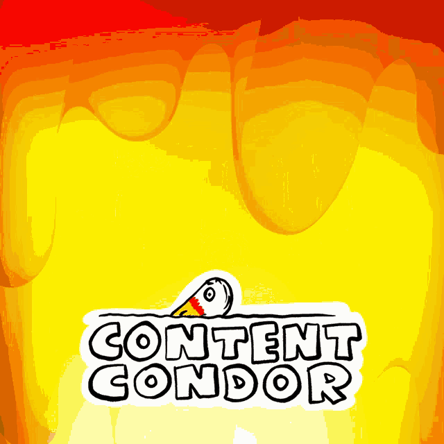 a yellow background with the words content condor