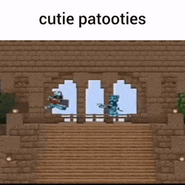a screenshot of a video game with the words cutie patooties on the top
