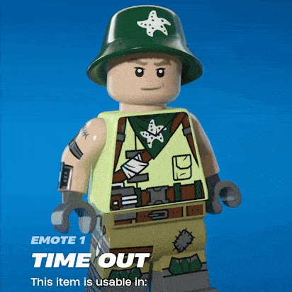 a lego man with a green helmet and a star on his hat