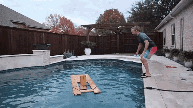 Jumping Into Pool Scott And Camber GIF - Jumping Into Pool Scott And Camber Pool Fail GIFs